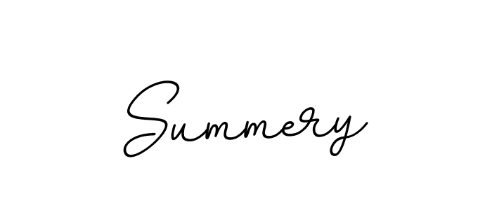 Use a signature maker to create a handwritten signature online. With this signature software, you can design (BallpointsItalic-DORy9) your own signature for name Summery. Summery signature style 11 images and pictures png