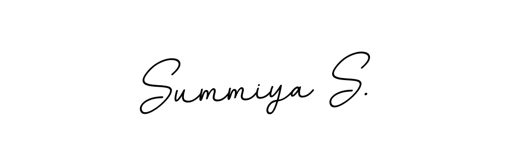 How to make Summiya S. name signature. Use BallpointsItalic-DORy9 style for creating short signs online. This is the latest handwritten sign. Summiya S. signature style 11 images and pictures png