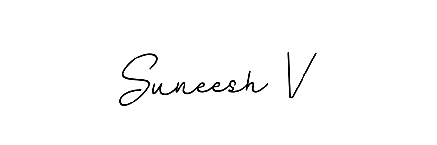 Make a beautiful signature design for name Suneesh V. With this signature (BallpointsItalic-DORy9) style, you can create a handwritten signature for free. Suneesh V signature style 11 images and pictures png