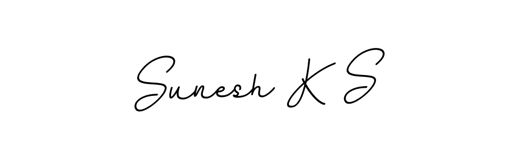 This is the best signature style for the Sunesh K S name. Also you like these signature font (BallpointsItalic-DORy9). Mix name signature. Sunesh K S signature style 11 images and pictures png