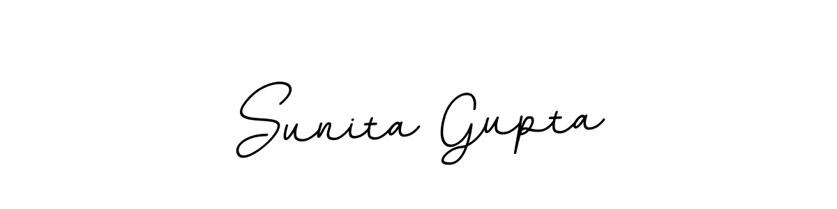 How to make Sunita Gupta name signature. Use BallpointsItalic-DORy9 style for creating short signs online. This is the latest handwritten sign. Sunita Gupta signature style 11 images and pictures png