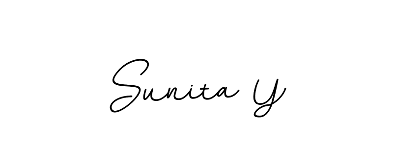 You should practise on your own different ways (BallpointsItalic-DORy9) to write your name (Sunita Y) in signature. don't let someone else do it for you. Sunita Y signature style 11 images and pictures png