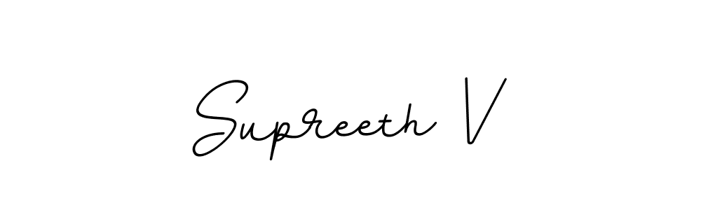 You should practise on your own different ways (BallpointsItalic-DORy9) to write your name (Supreeth V) in signature. don't let someone else do it for you. Supreeth V signature style 11 images and pictures png