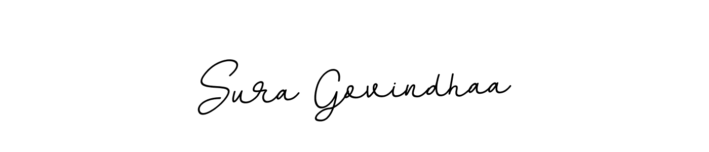 Create a beautiful signature design for name Sura Govindhaa. With this signature (BallpointsItalic-DORy9) fonts, you can make a handwritten signature for free. Sura Govindhaa signature style 11 images and pictures png