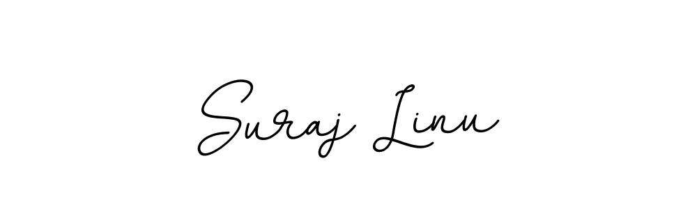 How to make Suraj Linu name signature. Use BallpointsItalic-DORy9 style for creating short signs online. This is the latest handwritten sign. Suraj Linu signature style 11 images and pictures png