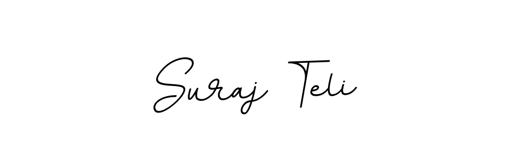 How to make Suraj Teli name signature. Use BallpointsItalic-DORy9 style for creating short signs online. This is the latest handwritten sign. Suraj Teli signature style 11 images and pictures png