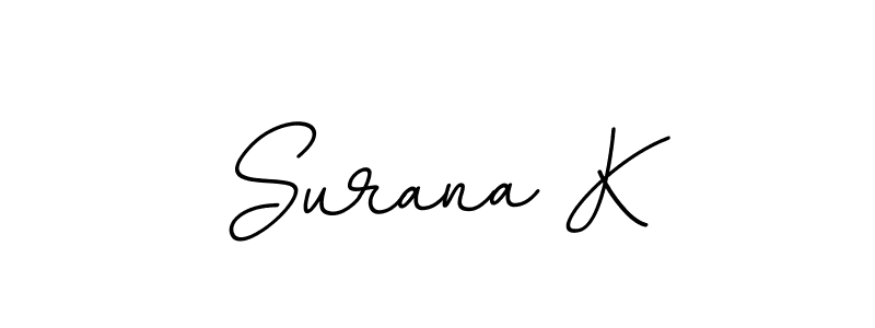 How to make Surana K name signature. Use BallpointsItalic-DORy9 style for creating short signs online. This is the latest handwritten sign. Surana K signature style 11 images and pictures png