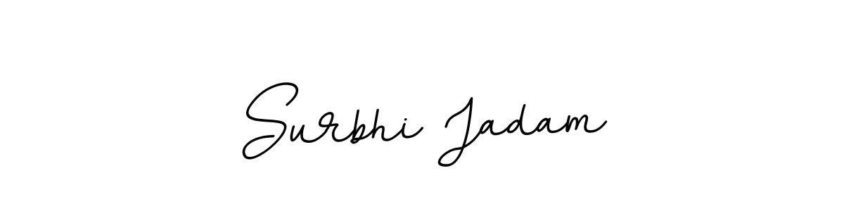 The best way (BallpointsItalic-DORy9) to make a short signature is to pick only two or three words in your name. The name Surbhi Jadam include a total of six letters. For converting this name. Surbhi Jadam signature style 11 images and pictures png