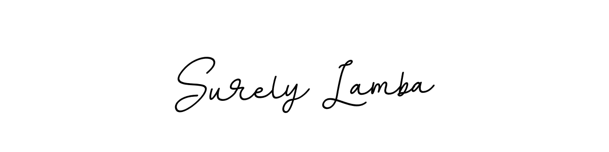 How to make Surely Lamba name signature. Use BallpointsItalic-DORy9 style for creating short signs online. This is the latest handwritten sign. Surely Lamba signature style 11 images and pictures png