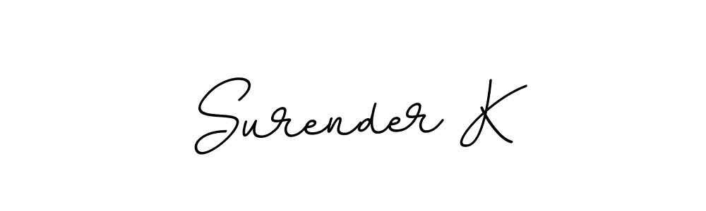 Make a beautiful signature design for name Surender K. With this signature (BallpointsItalic-DORy9) style, you can create a handwritten signature for free. Surender K signature style 11 images and pictures png