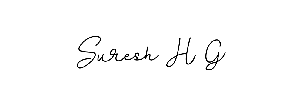 How to make Suresh H G name signature. Use BallpointsItalic-DORy9 style for creating short signs online. This is the latest handwritten sign. Suresh H G signature style 11 images and pictures png