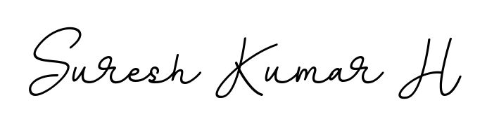 Express your personality with a custom Suresh Kumar H signature crafted with BallpointsItalic-DORy9 typography. Free transparent PNG download available. Suresh Kumar H signature style 11 images and pictures png