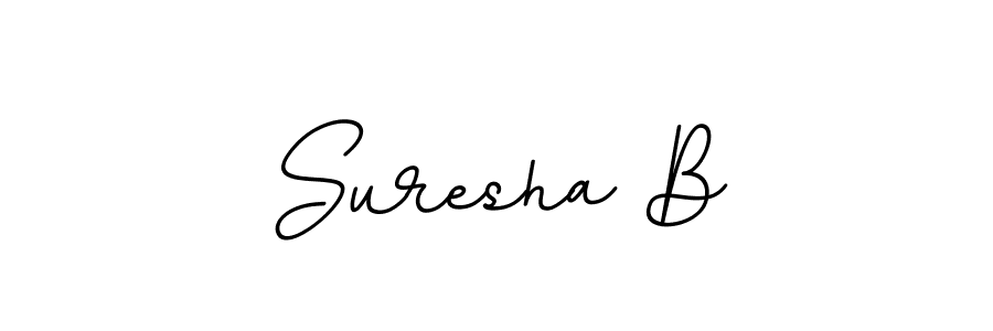 How to make Suresha B name signature. Use BallpointsItalic-DORy9 style for creating short signs online. This is the latest handwritten sign. Suresha B signature style 11 images and pictures png