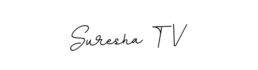 Create a beautiful signature design for name Suresha T V. With this signature (BallpointsItalic-DORy9) fonts, you can make a handwritten signature for free. Suresha T V signature style 11 images and pictures png