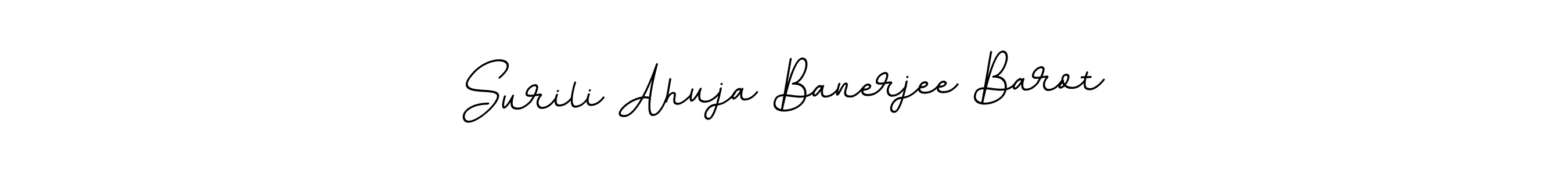 Make a beautiful signature design for name Surili Ahuja Banerjee Barot. Use this online signature maker to create a handwritten signature for free. Surili Ahuja Banerjee Barot signature style 11 images and pictures png