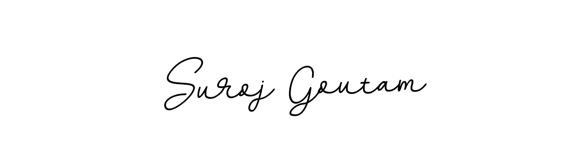 This is the best signature style for the Suroj Goutam name. Also you like these signature font (BallpointsItalic-DORy9). Mix name signature. Suroj Goutam signature style 11 images and pictures png