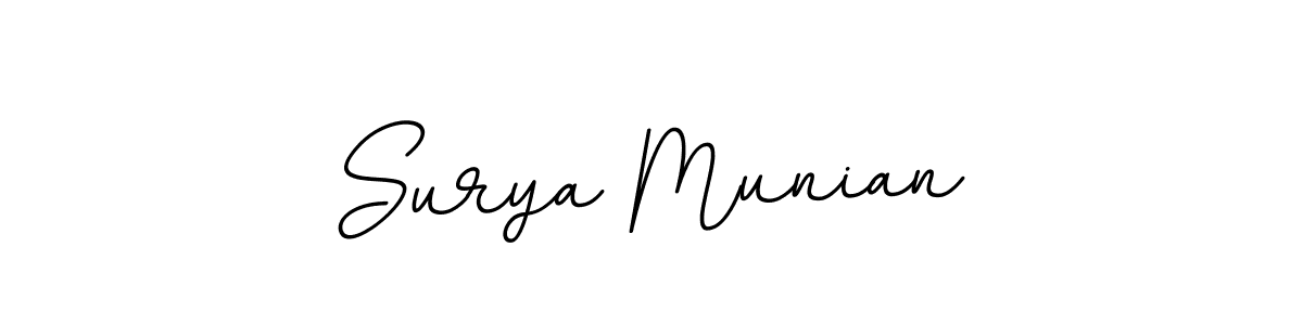 Use a signature maker to create a handwritten signature online. With this signature software, you can design (BallpointsItalic-DORy9) your own signature for name Surya Munian. Surya Munian signature style 11 images and pictures png