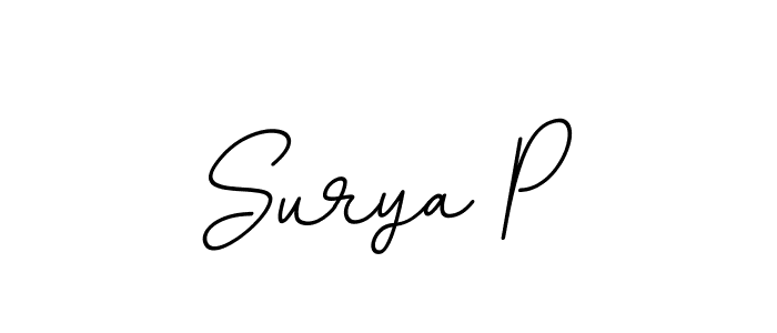 The best way (BallpointsItalic-DORy9) to make a short signature is to pick only two or three words in your name. The name Surya P include a total of six letters. For converting this name. Surya P signature style 11 images and pictures png