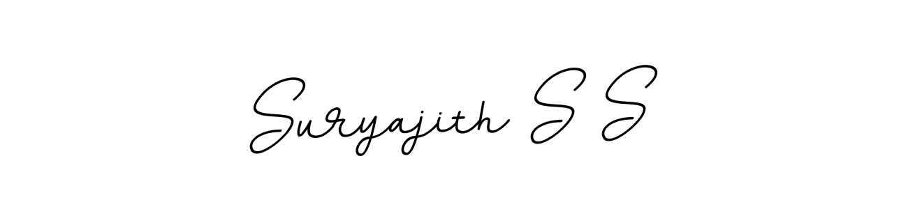 How to make Suryajith S S name signature. Use BallpointsItalic-DORy9 style for creating short signs online. This is the latest handwritten sign. Suryajith S S signature style 11 images and pictures png