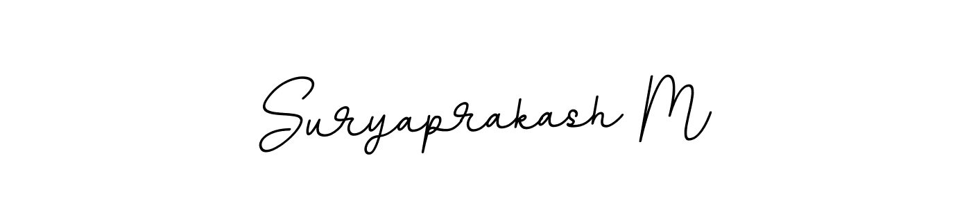 You should practise on your own different ways (BallpointsItalic-DORy9) to write your name (Suryaprakash M) in signature. don't let someone else do it for you. Suryaprakash M signature style 11 images and pictures png