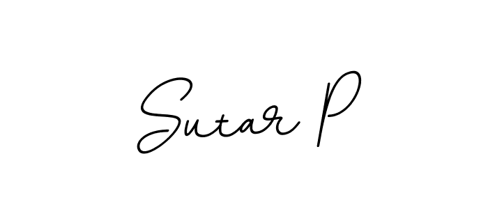 The best way (BallpointsItalic-DORy9) to make a short signature is to pick only two or three words in your name. The name Sutar P include a total of six letters. For converting this name. Sutar P signature style 11 images and pictures png