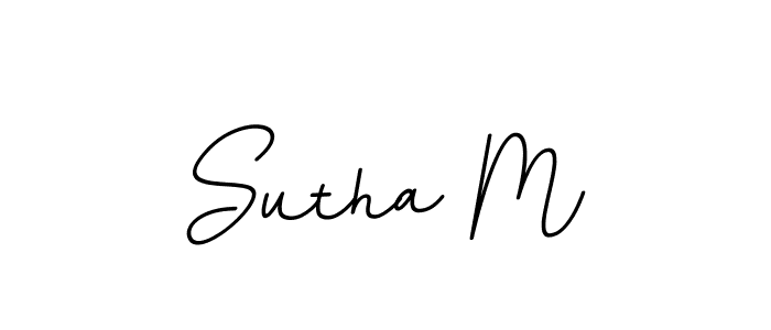 Use a signature maker to create a handwritten signature online. With this signature software, you can design (BallpointsItalic-DORy9) your own signature for name Sutha M. Sutha M signature style 11 images and pictures png