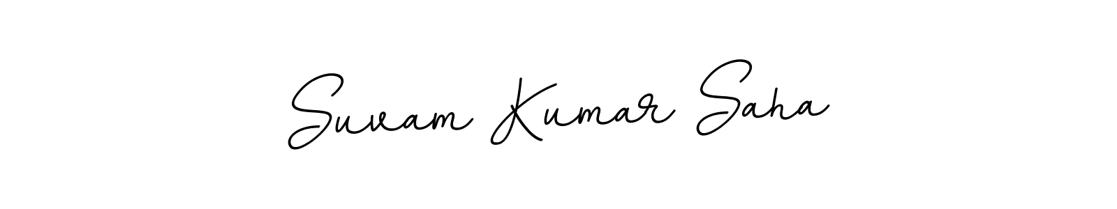 You should practise on your own different ways (BallpointsItalic-DORy9) to write your name (Suvam Kumar Saha) in signature. don't let someone else do it for you. Suvam Kumar Saha signature style 11 images and pictures png