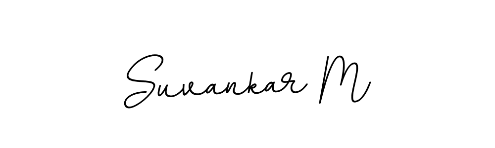 Use a signature maker to create a handwritten signature online. With this signature software, you can design (BallpointsItalic-DORy9) your own signature for name Suvankar M. Suvankar M signature style 11 images and pictures png