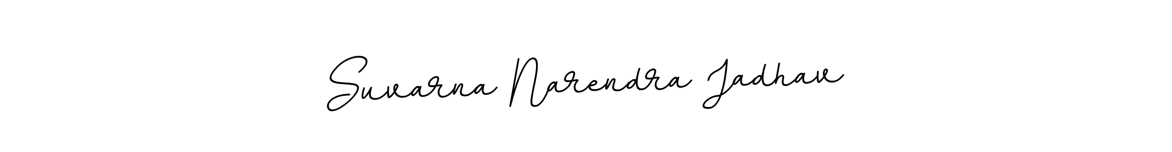 How to make Suvarna Narendra Jadhav name signature. Use BallpointsItalic-DORy9 style for creating short signs online. This is the latest handwritten sign. Suvarna Narendra Jadhav signature style 11 images and pictures png
