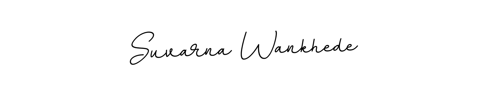 This is the best signature style for the Suvarna Wankhede name. Also you like these signature font (BallpointsItalic-DORy9). Mix name signature. Suvarna Wankhede signature style 11 images and pictures png