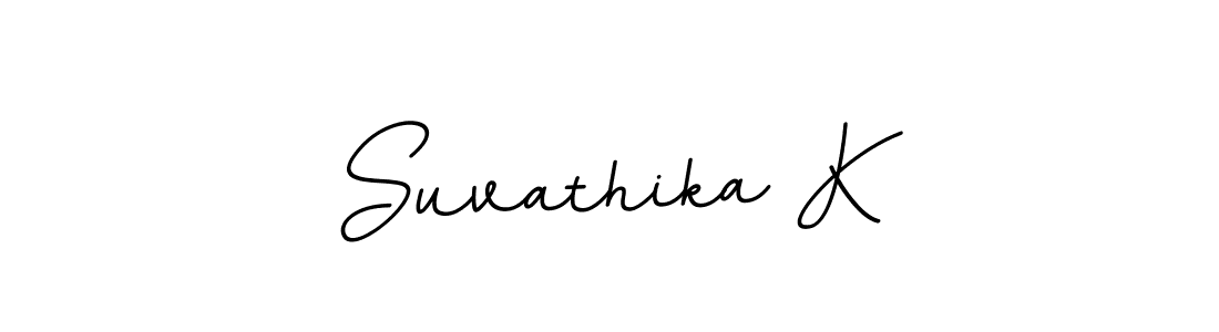 The best way (BallpointsItalic-DORy9) to make a short signature is to pick only two or three words in your name. The name Suvathika K include a total of six letters. For converting this name. Suvathika K signature style 11 images and pictures png