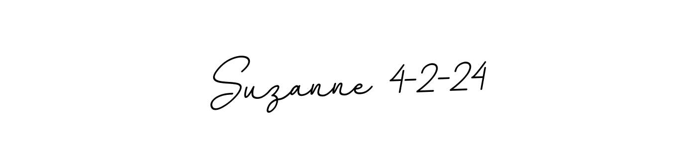 You should practise on your own different ways (BallpointsItalic-DORy9) to write your name (Suzanne 4-2-24) in signature. don't let someone else do it for you. Suzanne 4-2-24 signature style 11 images and pictures png