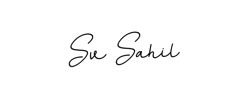 How to make Sv Sahil name signature. Use BallpointsItalic-DORy9 style for creating short signs online. This is the latest handwritten sign. Sv Sahil signature style 11 images and pictures png