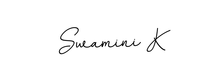 How to make Swamini K name signature. Use BallpointsItalic-DORy9 style for creating short signs online. This is the latest handwritten sign. Swamini K signature style 11 images and pictures png