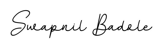 A sleek calligraphic signature for name Swapnil Badole utilizing BallpointsItalic-DORy9 styling. Great for adding personal signatures to photos and art. Swapnil Badole signature style 11 images and pictures png