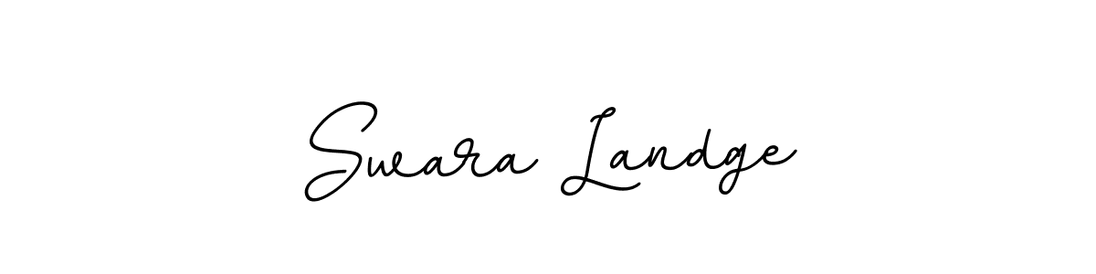 The best way (BallpointsItalic-DORy9) to make a short signature is to pick only two or three words in your name. The name Swara Landge include a total of six letters. For converting this name. Swara Landge signature style 11 images and pictures png