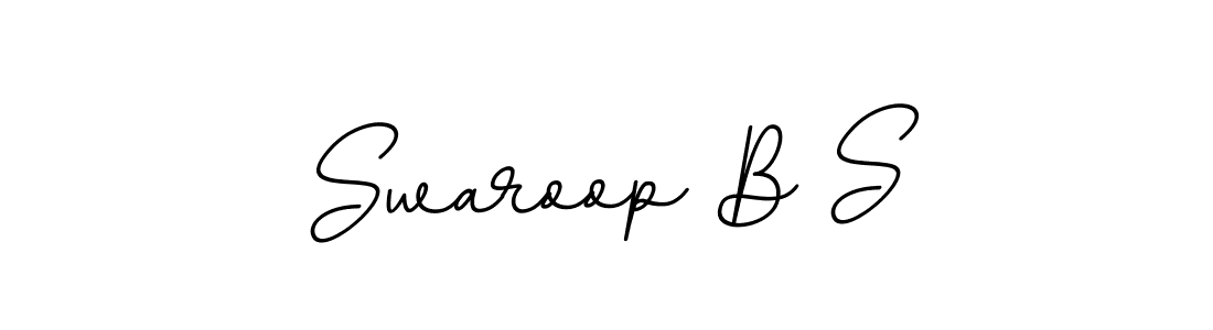 The best way (BallpointsItalic-DORy9) to make a short signature is to pick only two or three words in your name. The name Swaroop B S include a total of six letters. For converting this name. Swaroop B S signature style 11 images and pictures png
