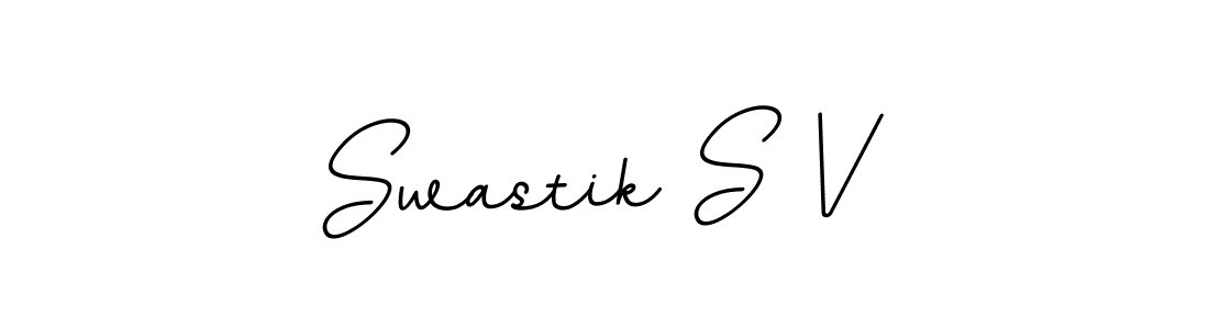 The best way (BallpointsItalic-DORy9) to make a short signature is to pick only two or three words in your name. The name Swastik S V include a total of six letters. For converting this name. Swastik S V signature style 11 images and pictures png