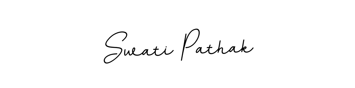 You should practise on your own different ways (BallpointsItalic-DORy9) to write your name (Swati Pathak) in signature. don't let someone else do it for you. Swati Pathak signature style 11 images and pictures png