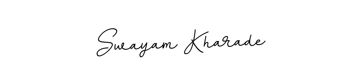 This is the best signature style for the Swayam Kharade name. Also you like these signature font (BallpointsItalic-DORy9). Mix name signature. Swayam Kharade signature style 11 images and pictures png