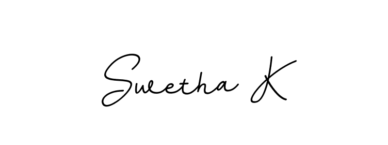 How to make Swetha K name signature. Use BallpointsItalic-DORy9 style for creating short signs online. This is the latest handwritten sign. Swetha K signature style 11 images and pictures png