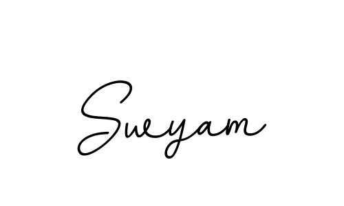 Design your own signature with our free online signature maker. With this signature software, you can create a handwritten (BallpointsItalic-DORy9) signature for name Swyam. Swyam signature style 11 images and pictures png