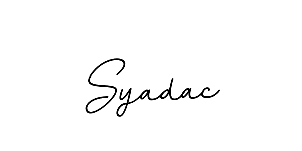 How to make Syadac name signature. Use BallpointsItalic-DORy9 style for creating short signs online. This is the latest handwritten sign. Syadac signature style 11 images and pictures png