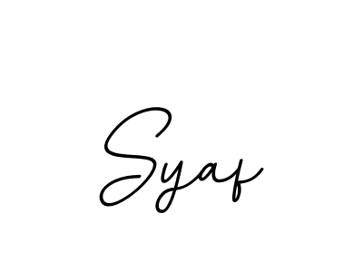 Design your own signature with our free online signature maker. With this signature software, you can create a handwritten (BallpointsItalic-DORy9) signature for name Syaf. Syaf signature style 11 images and pictures png