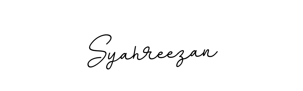 Use a signature maker to create a handwritten signature online. With this signature software, you can design (BallpointsItalic-DORy9) your own signature for name Syahreezan. Syahreezan signature style 11 images and pictures png