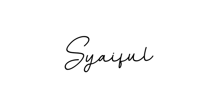 Use a signature maker to create a handwritten signature online. With this signature software, you can design (BallpointsItalic-DORy9) your own signature for name Syaiful. Syaiful signature style 11 images and pictures png