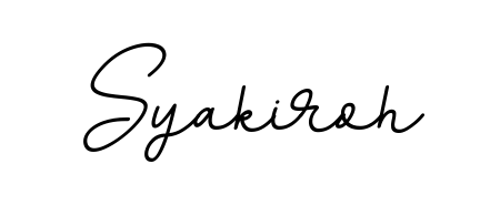 Try this chic Syakiroh handwritten sign style. Using BallpointsItalic-DORy9 font elements, it gives your name a sleek, memorable identity. Syakiroh signature style 11 images and pictures png