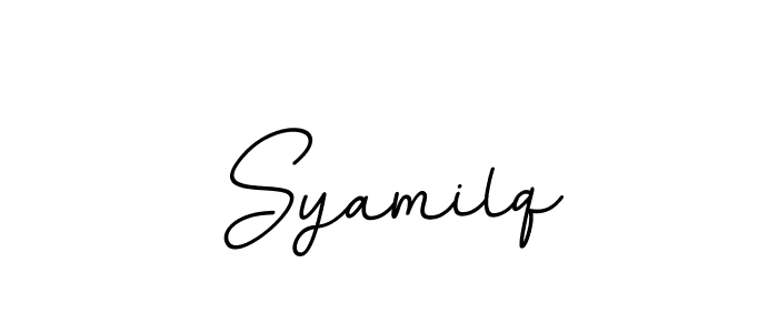How to make Syamilq name signature. Use BallpointsItalic-DORy9 style for creating short signs online. This is the latest handwritten sign. Syamilq signature style 11 images and pictures png