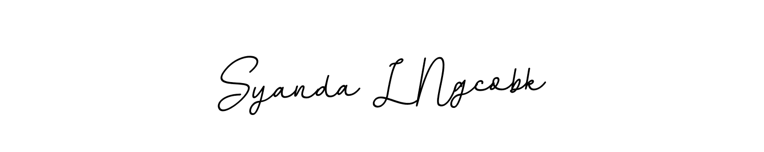 You should practise on your own different ways (BallpointsItalic-DORy9) to write your name (Syanda L Ngcobk) in signature. don't let someone else do it for you. Syanda L Ngcobk signature style 11 images and pictures png