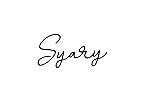 The best way (BallpointsItalic-DORy9) to make a short signature is to pick only two or three words in your name. The name Syary include a total of six letters. For converting this name. Syary signature style 11 images and pictures png